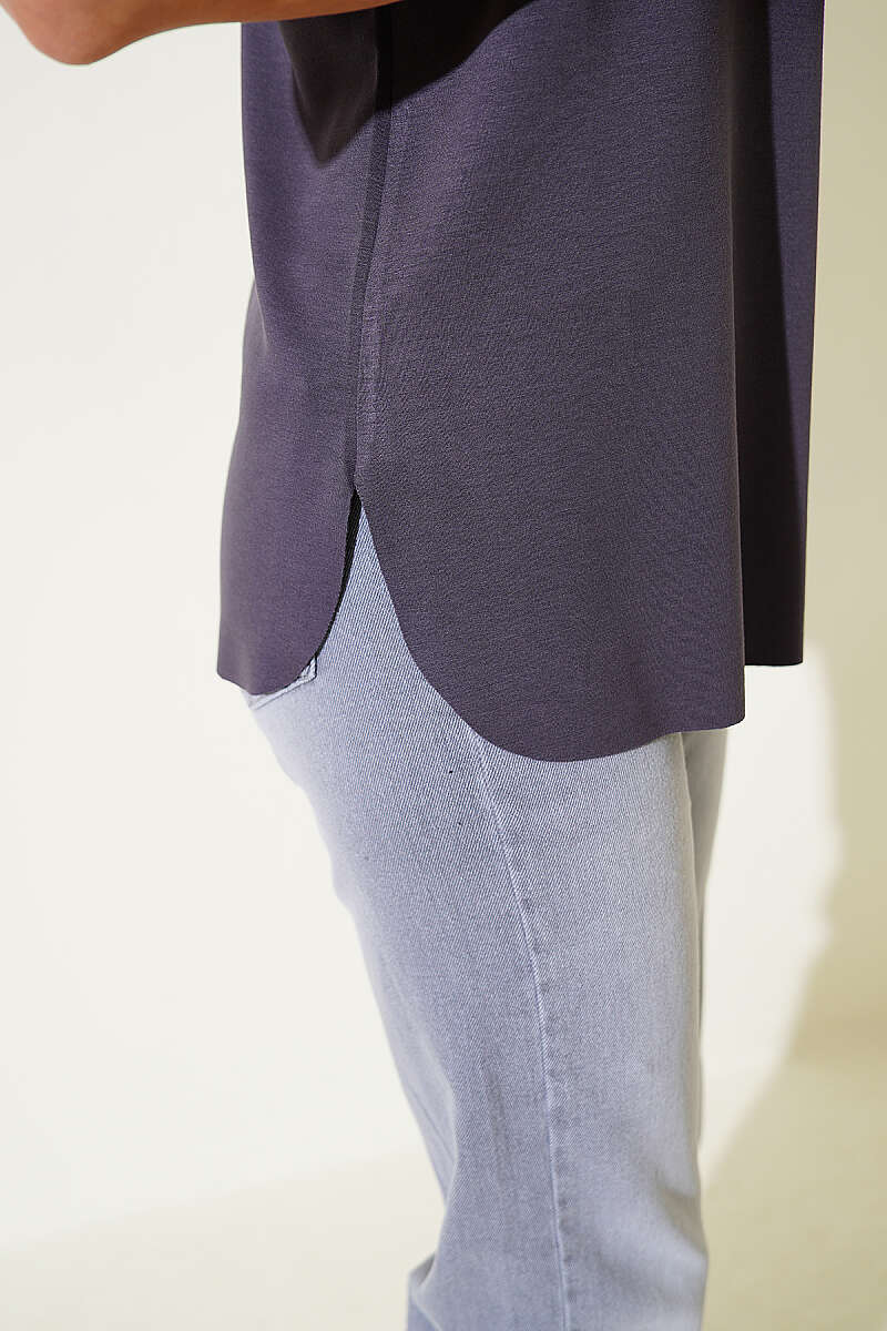 Lazer Kesimli Basic  T-shirt