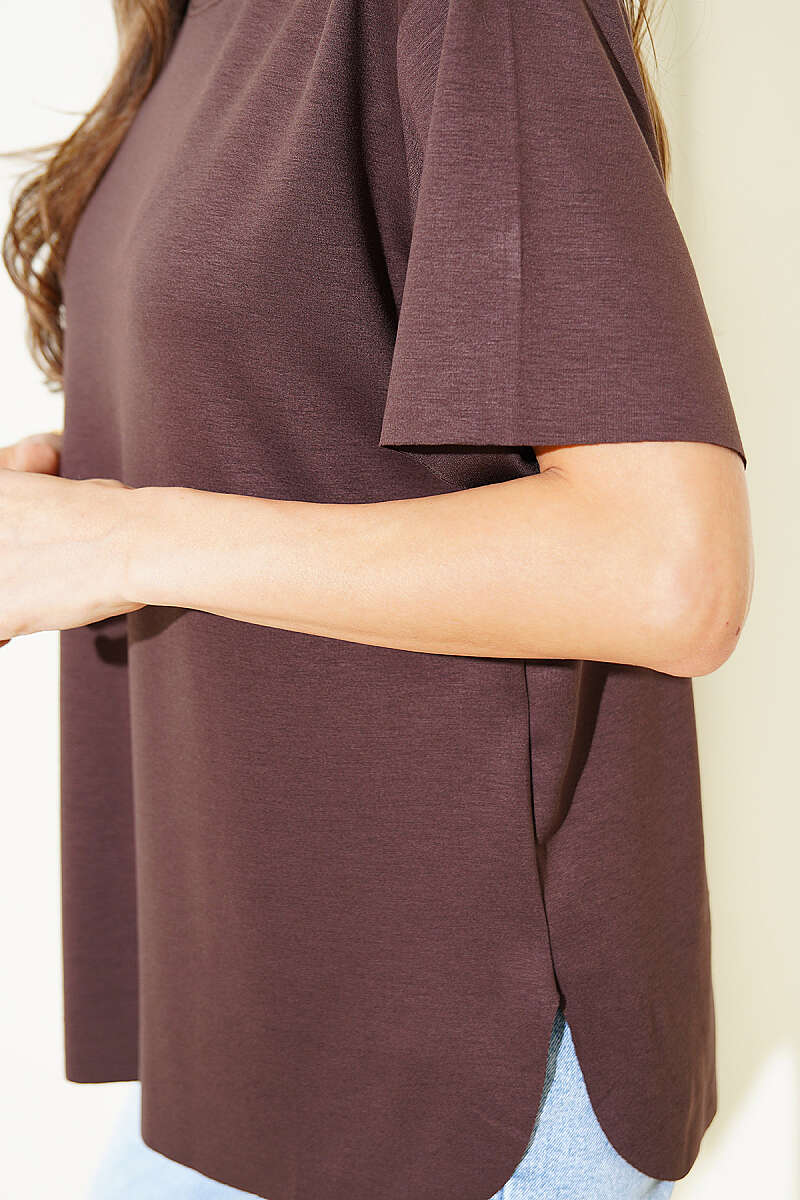 Lazer Kesimli Basic  T-shirt