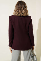 Leopar Astarlı Tek Düğme Blazer Ceket