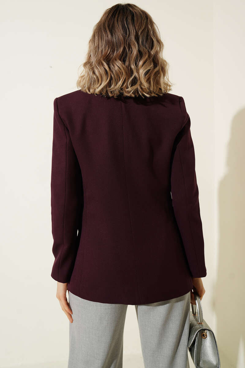 Leopar Astarlı Tek Düğme Blazer Ceket
