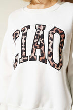 Leopar Baskılı Üç İplik Sweatshirt