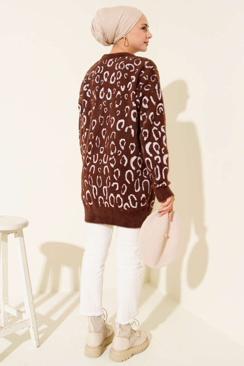Leopar Desenli Sakallı Tunik