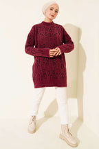 Leopar Desenli Sakallı Tunik