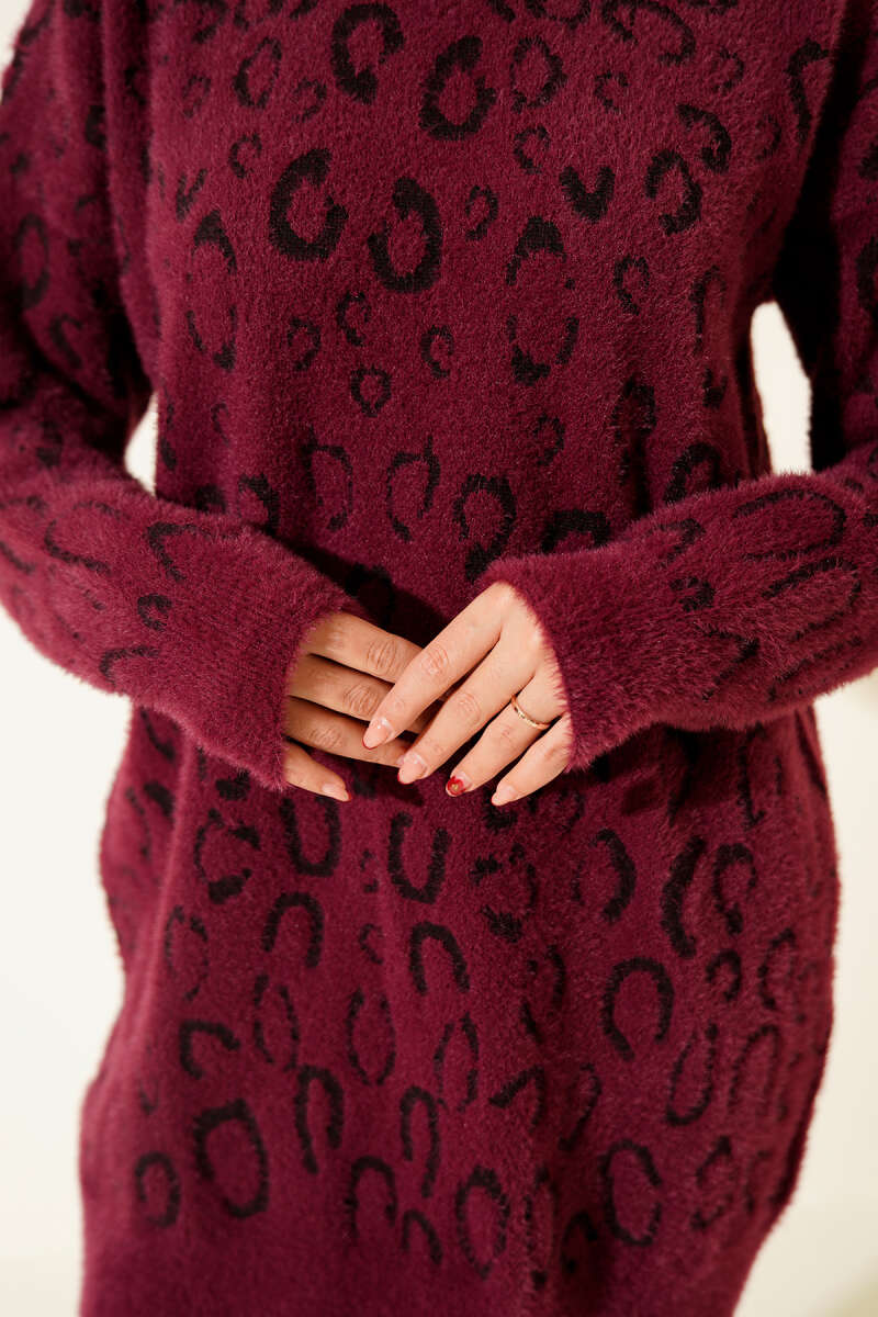 Leopar Desenli Sakallı Tunik