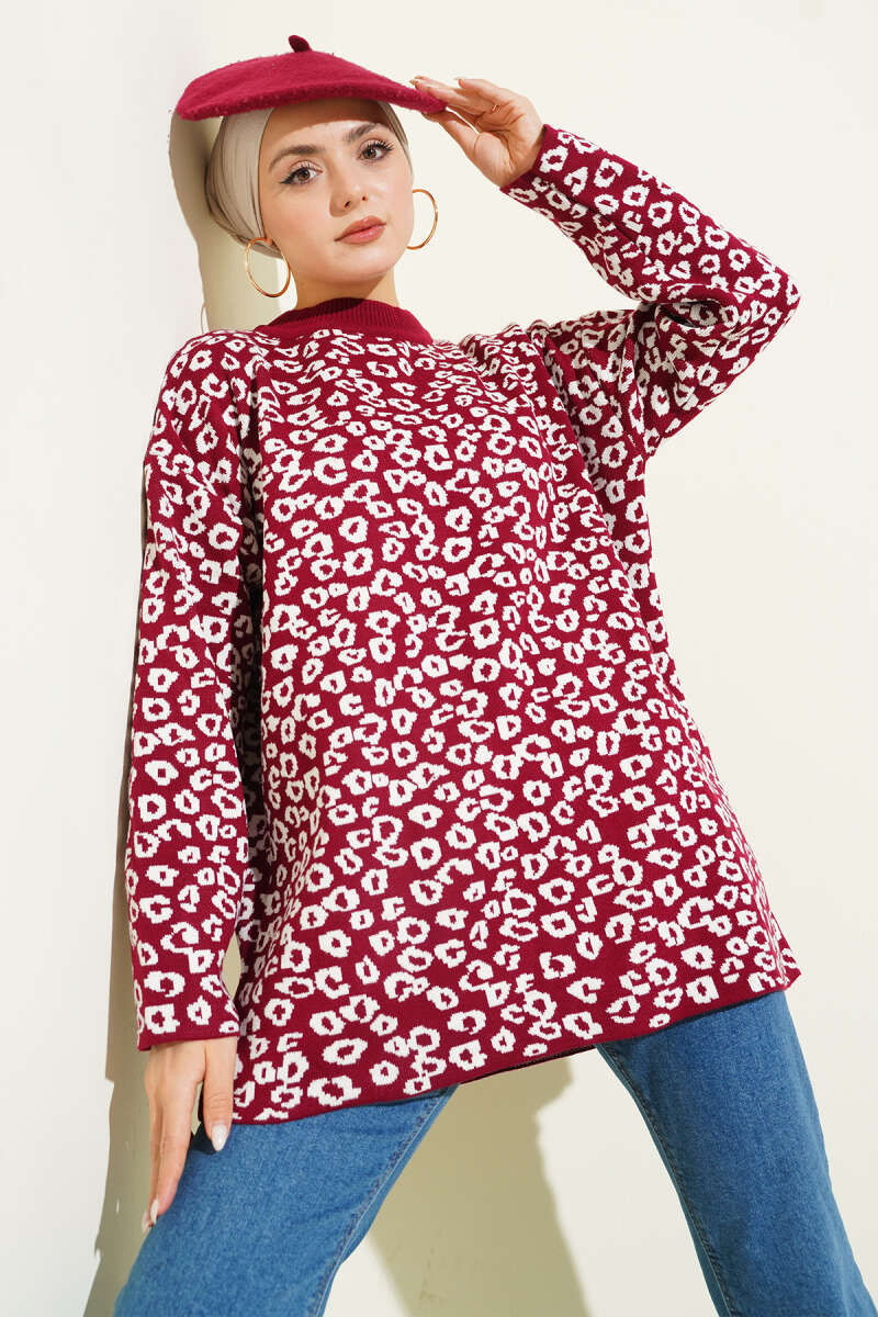 Leopar Desenli Triko Tunik