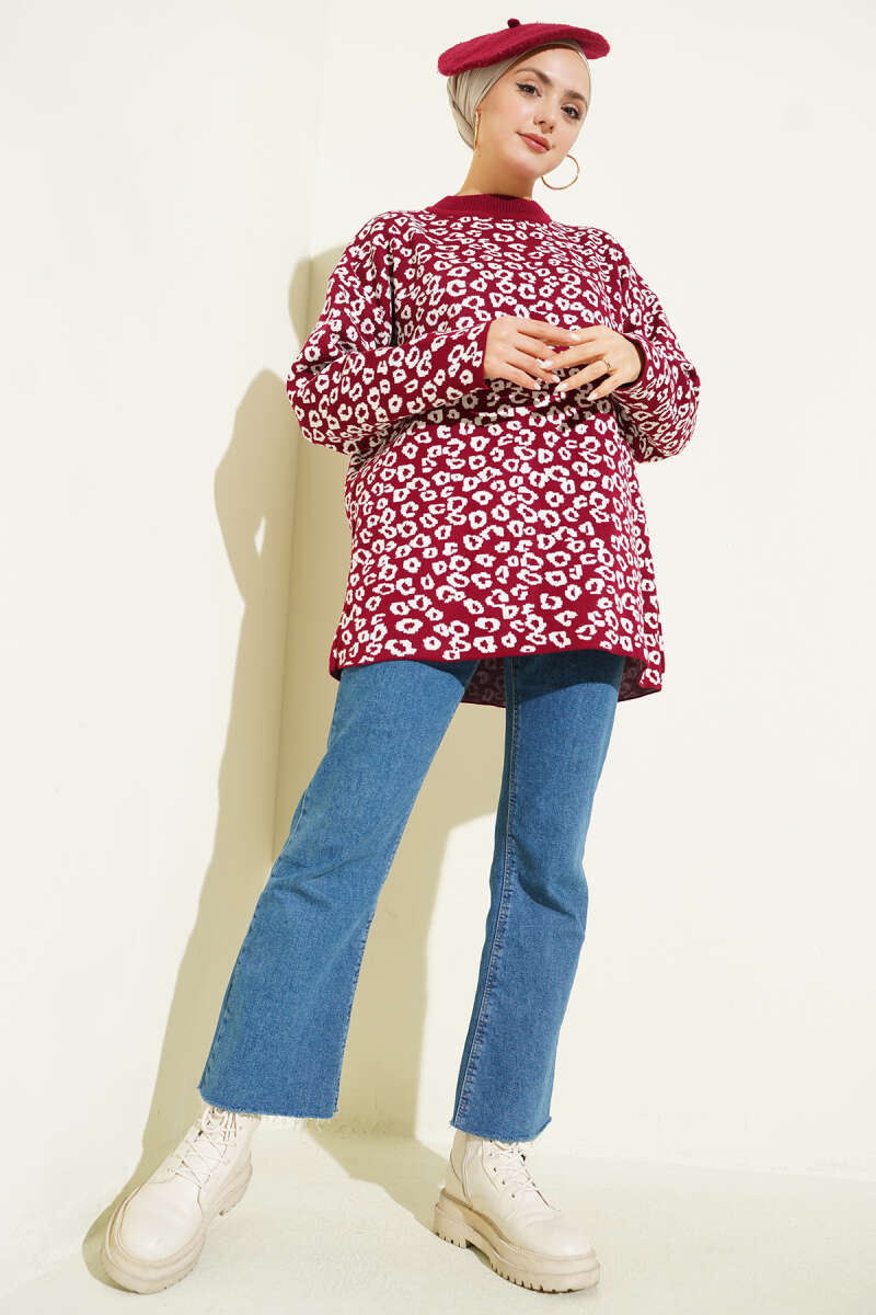 Leopar Desenli Triko Tunik