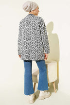Leopar Desenli Triko Tunik Füme