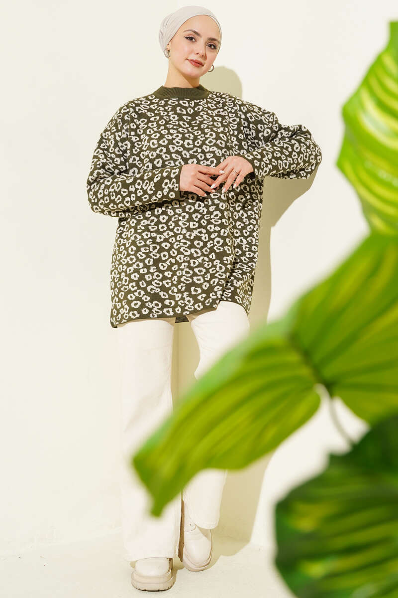 Leopar Desenli Triko Tunik