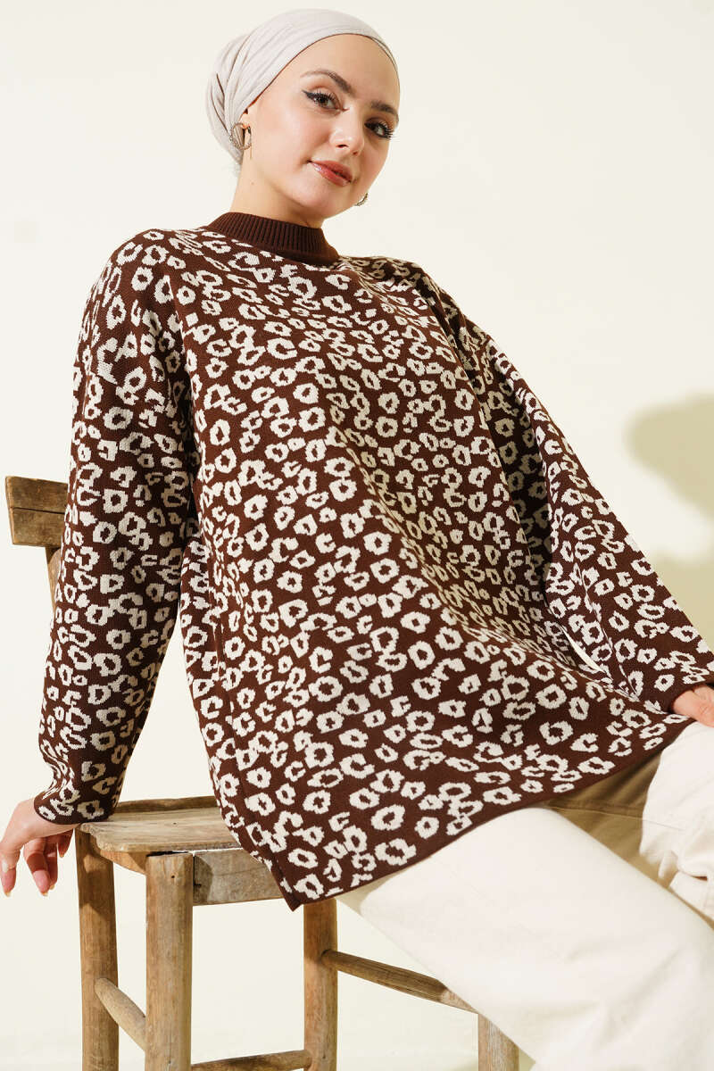 Leopar Desenli Triko Tunik