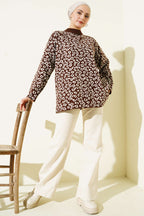 Leopar Desenli Triko Tunik