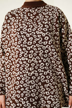 Leopar Desenli Triko Tunik