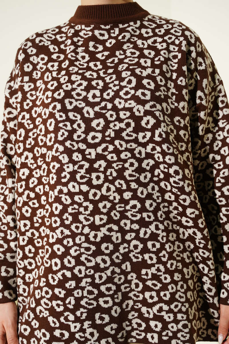 Leopar Desenli Triko Tunik