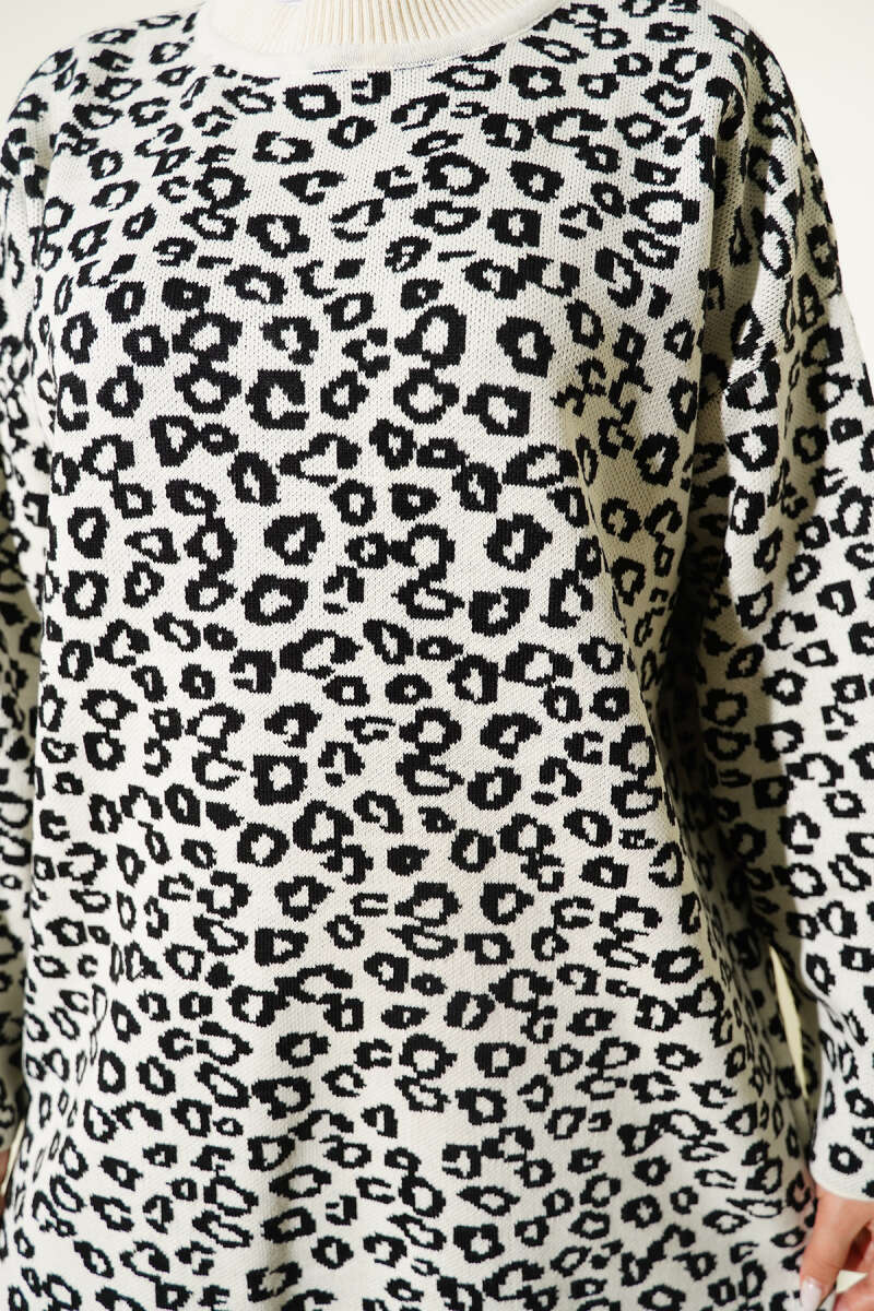 Leopar Desenli Triko Tunik
