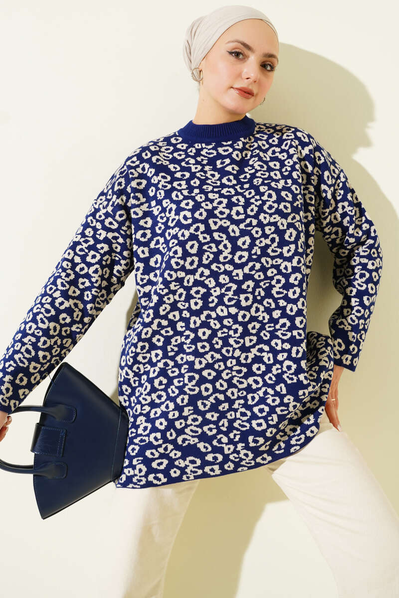 Leopar Desenli Triko Tunik