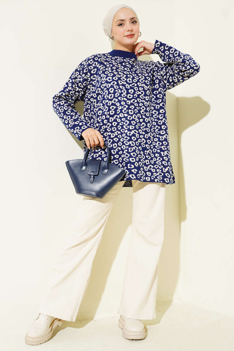 Leopar Desenli Triko Tunik