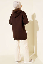 Leopar Kurdele Baskılı Üç İplik Sweatshirt