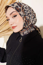 Leopar Serisi Cotton Eşarp Asorti 1