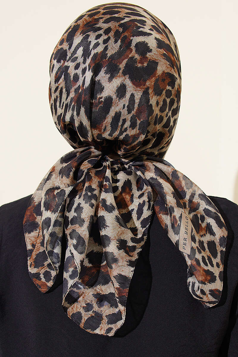 Leopar Serisi Cotton Eşarp Asorti 1