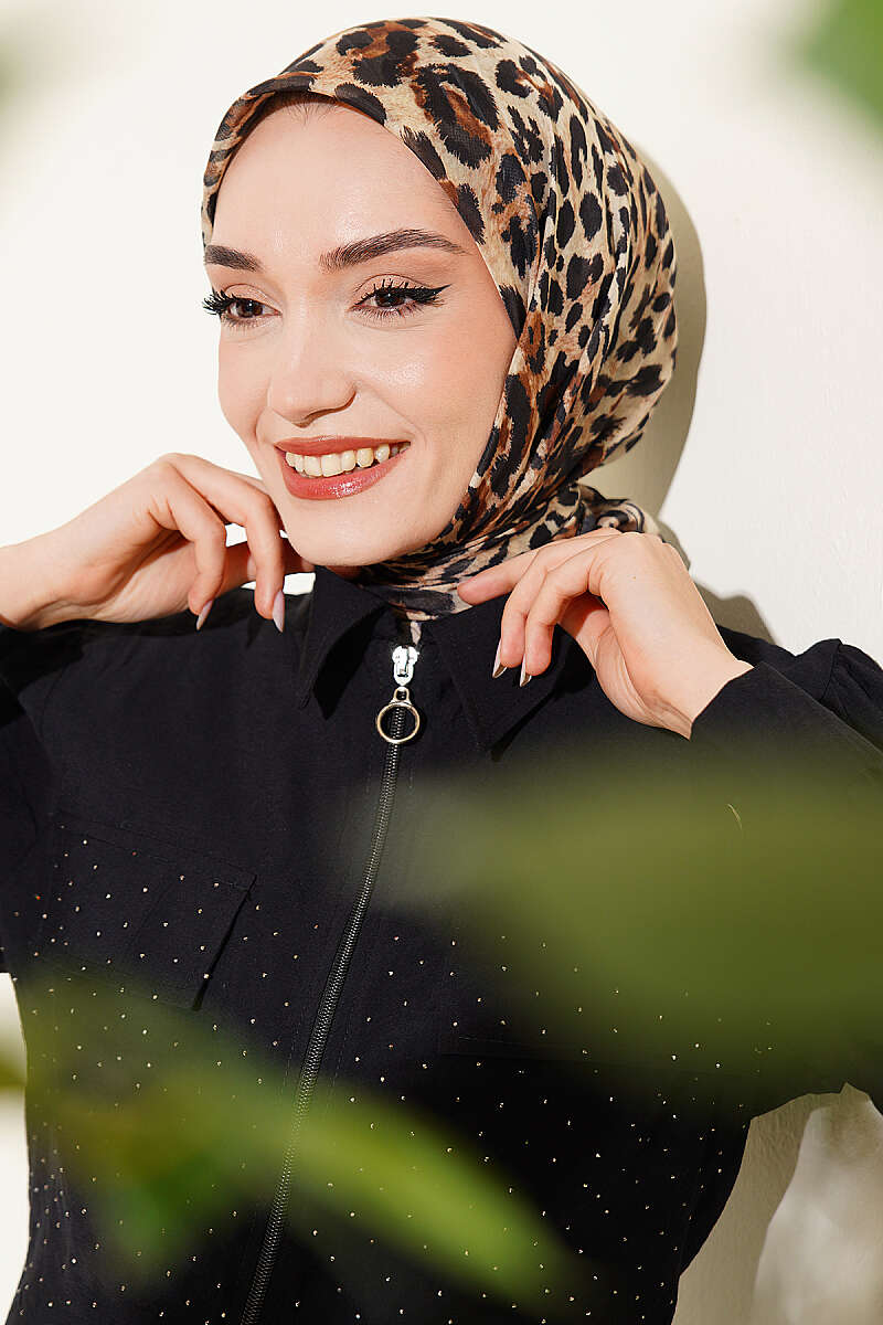 Leopar Serisi Cotton Eşarp Asorti 11