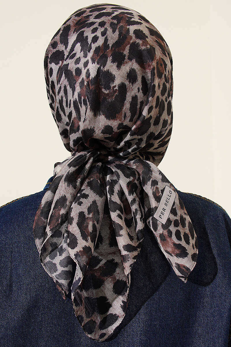 Leopar Serisi Cotton Eşarp Asorti 15