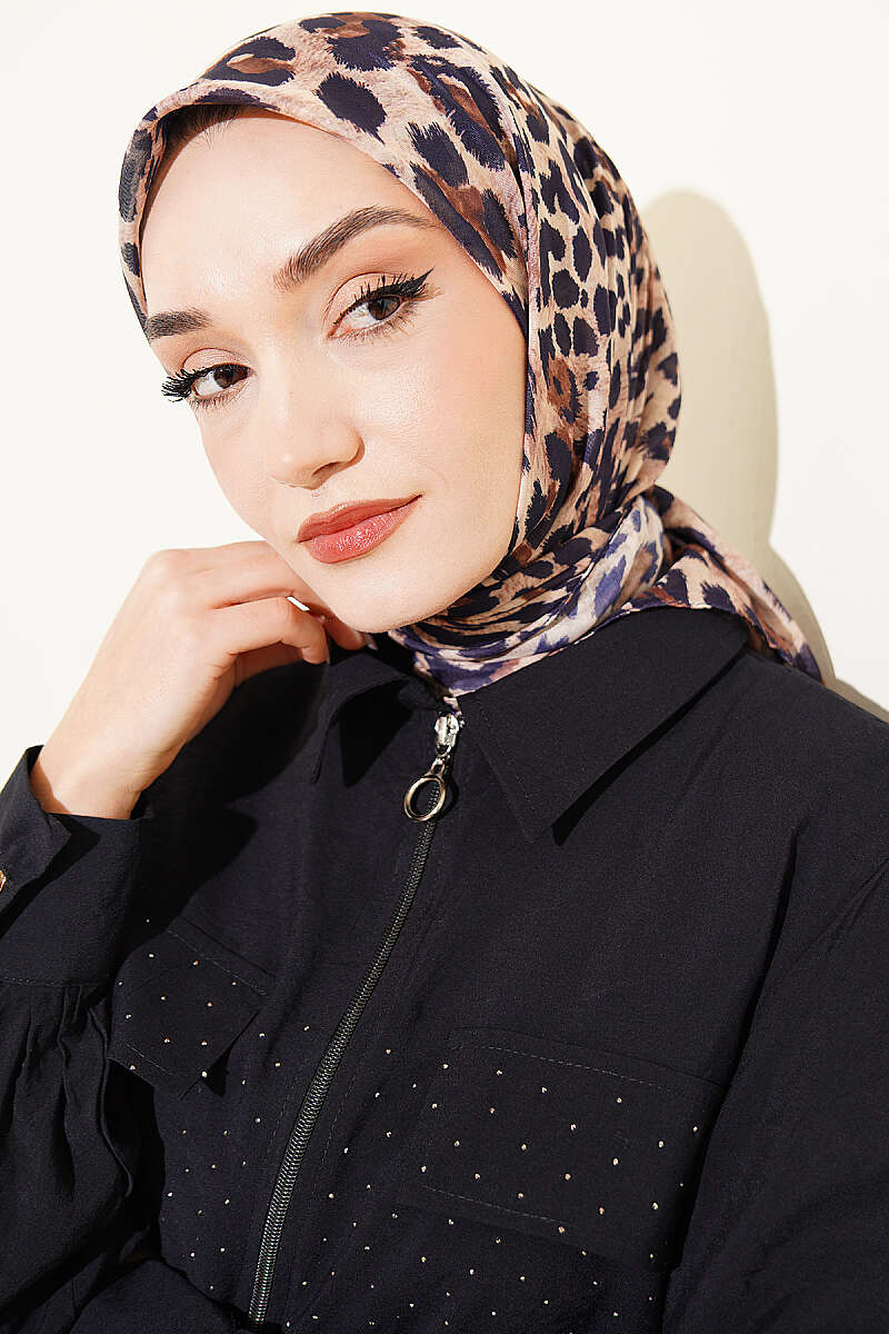 Leopar Serisi Cotton Eşarp Asorti 8