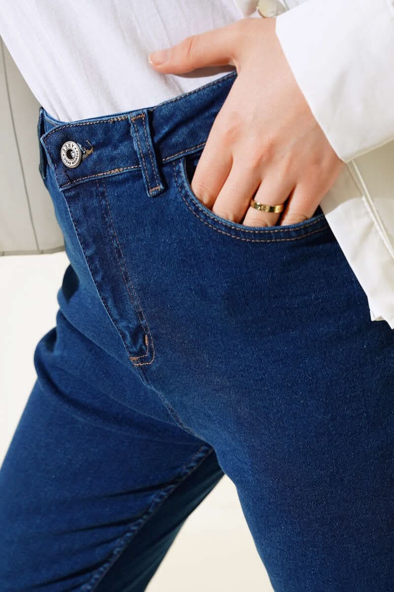 Likralı Boyfriend Kot Pantolon