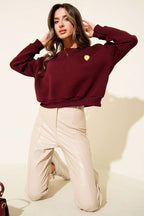 Limon Nakışlı Üç İplik Sweatshirt