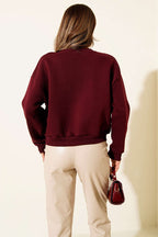 Limon Nakışlı Üç İplik Sweatshirt