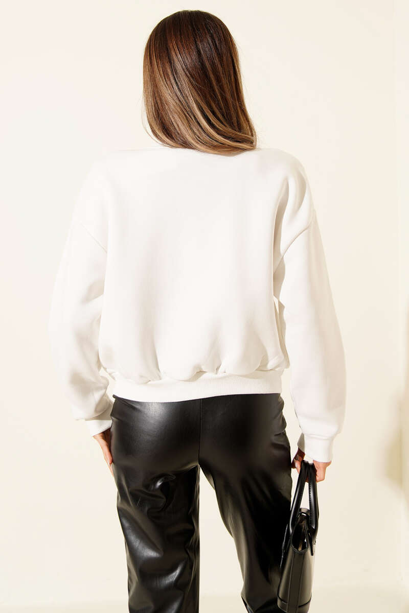 Limon Nakışlı Üç İplik Sweatshirt