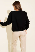 Limon Nakışlı Üç İplik Sweatshirt