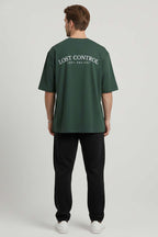 Lost Control Baskılı Erkek T-shirt Nefti