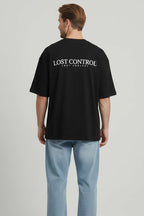 Lost Control Baskılı Erkek T-shirt Siyah