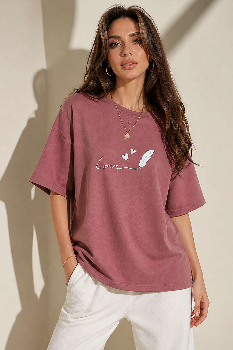 Love Baskılı T-shirt