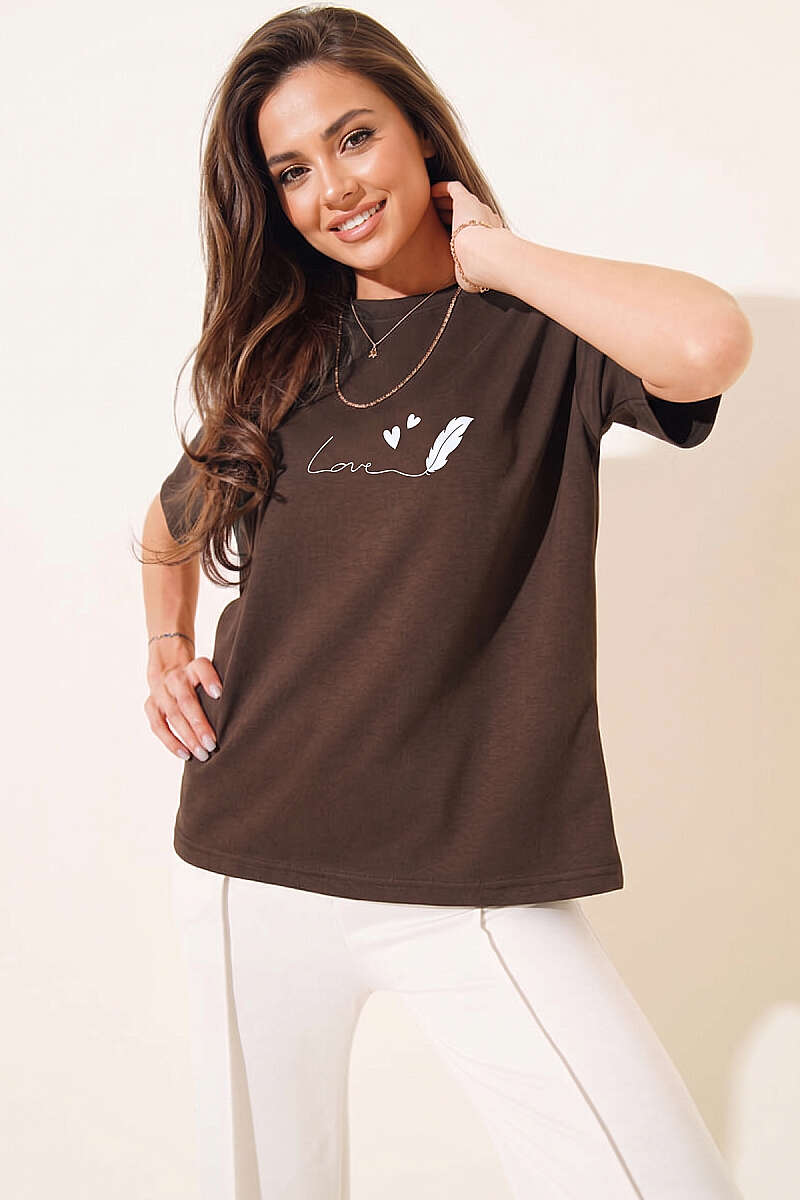 Love Baskılı T-shirt