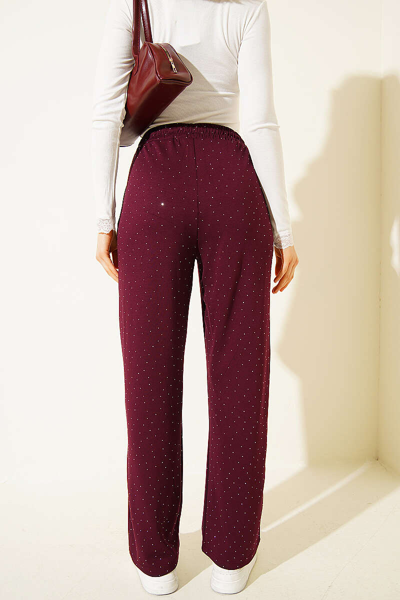 Loyşa Bel Lastikli Mini Taşlı Pantolon