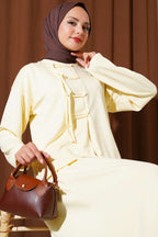 Lyocell Brit Buttoned Skirt Double Set