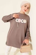 Loyşa Coco Yazı Süslemeli Tunik