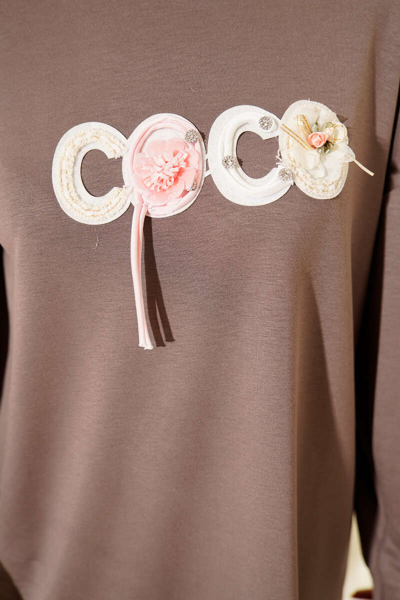 Loyşa Coco Yazı Süslemeli Tunik