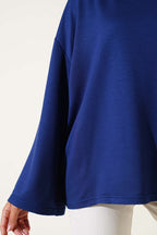 Loyşa Düşük Omuz Basic Tunik Lacivert