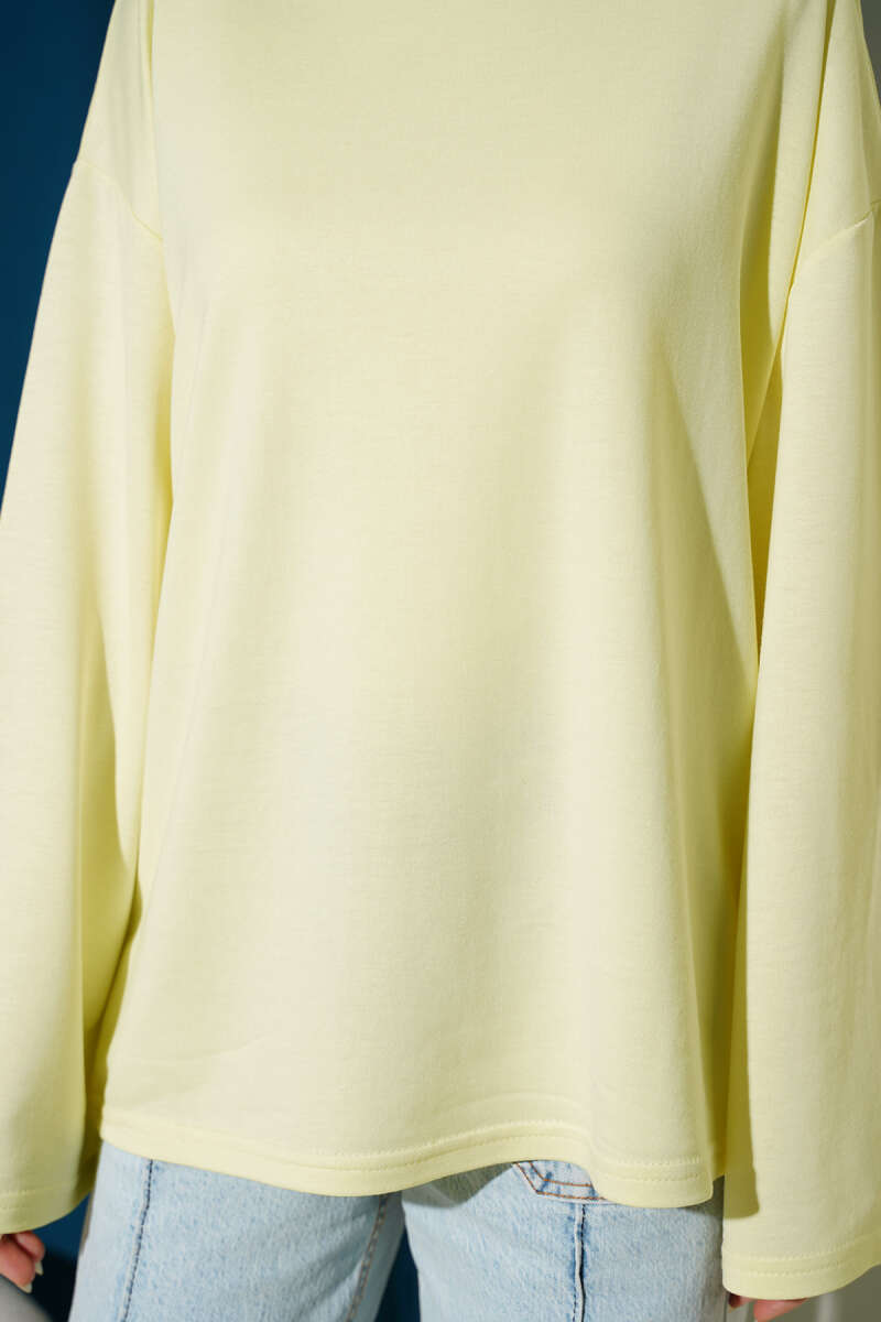 Loyşa Düşük Omuz Basic Tunik Sarı