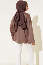 Loyşa Düşük Omuz Basic Tunik Vizon