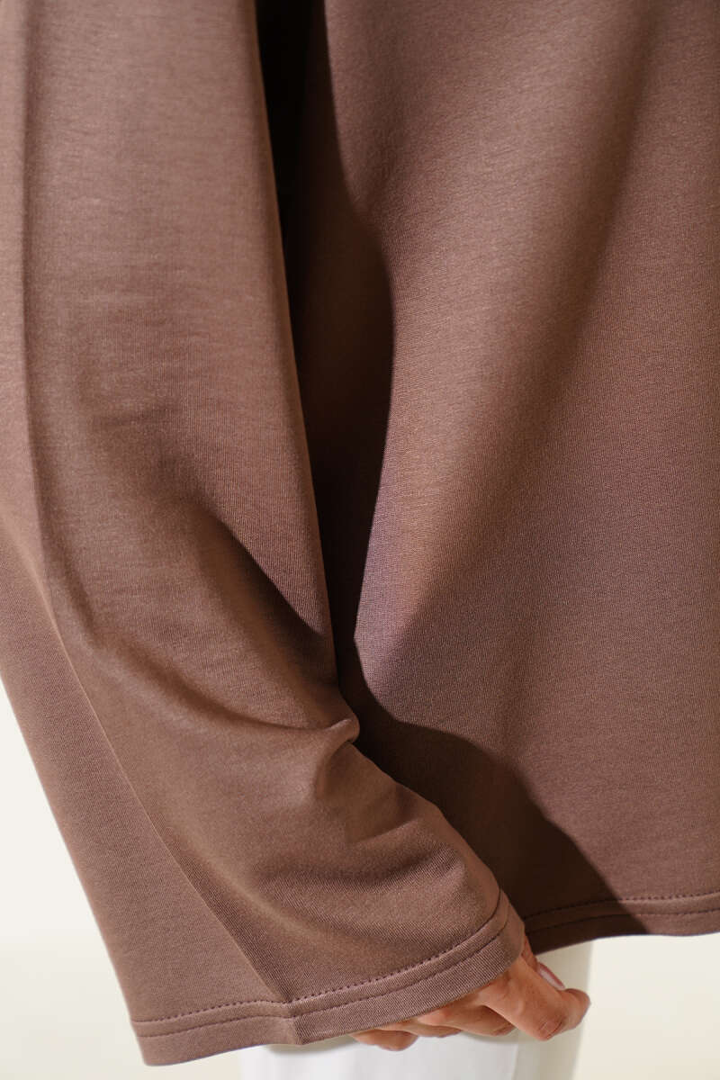 Loyşa Düşük Omuz Basic Tunik Vizon