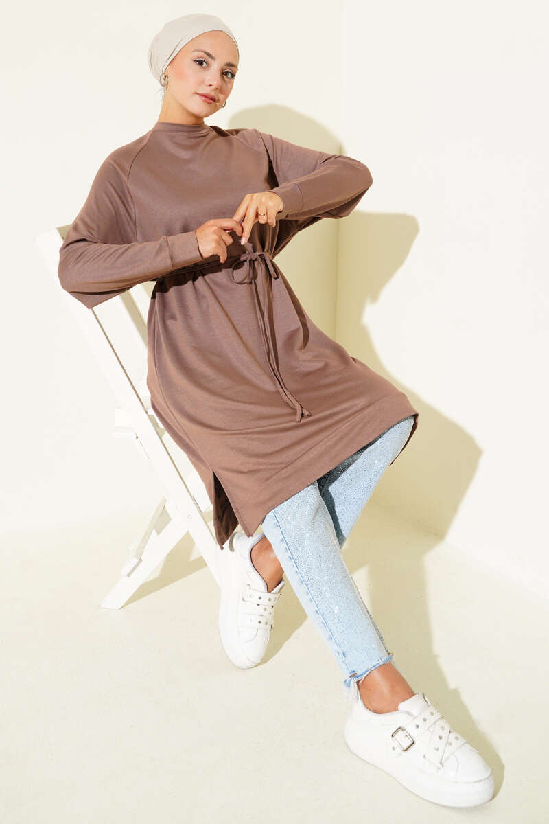 Lyocell Long Tunic With Rope Belt