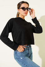 Loyşa Kapüşonlu Kısa Sweatshirt
