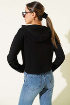 Loyşa Kapüşonlu Kısa Sweatshirt