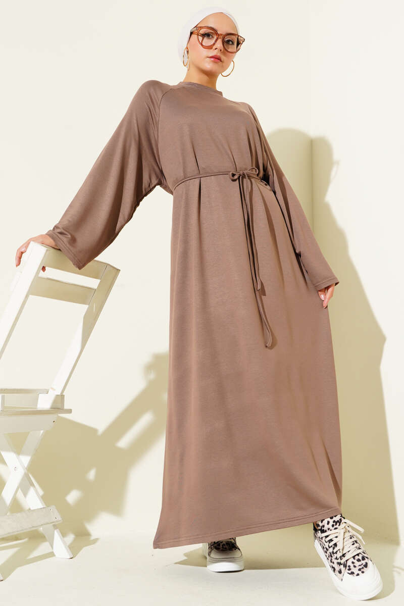 Lyocell Arm Coat Of Arms With Drawstring Belt Dress