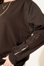 Loyşa Kol Detaylı Sweatshirt Acı Kahve