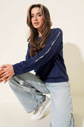 Loyşa Kol Detaylı Sweatshirt Lacivert
