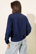 Loyşa Kol Detaylı Sweatshirt Lacivert