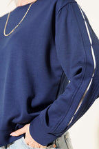 Loyşa Kol Detaylı Sweatshirt Lacivert
